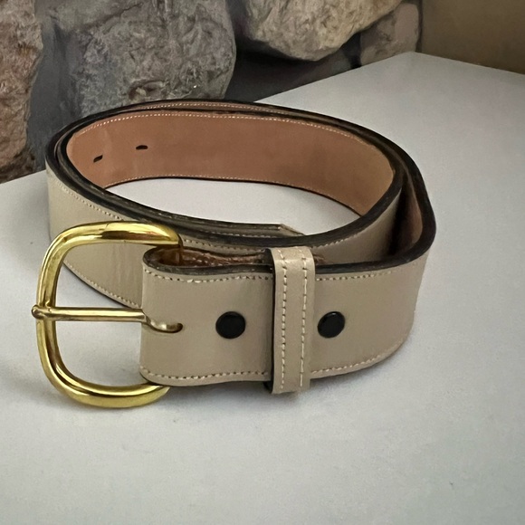 Justin Top Grain Cowhide Leather Ivory and Gold Belt Size 32 main image 5